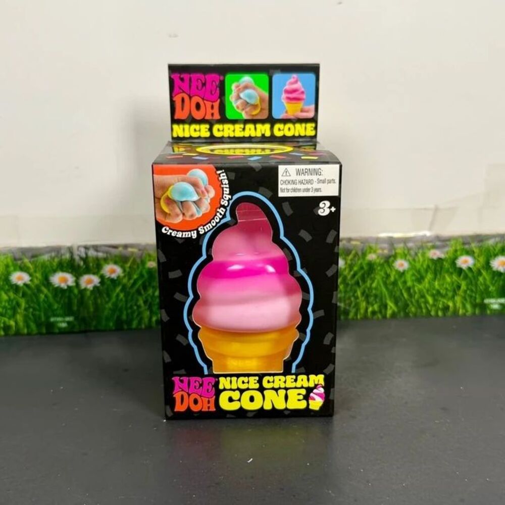 NeeDoh Nice Cream Cone Ice Cream Squishy Toy 2026 Schylling Authentic Pink